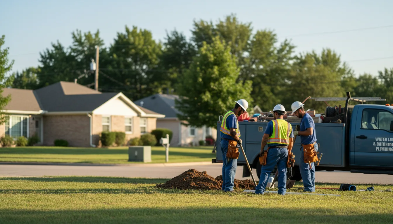 Residential water line and bathroom plumbing service in Trexlertown, PA